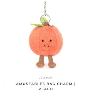 Jellycat Peach Amuseables Plush Bag Charm